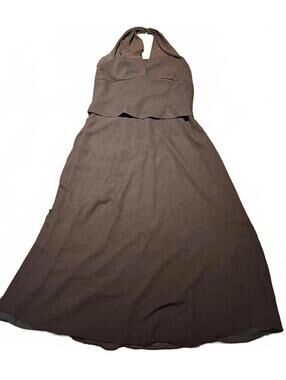 Jordan Chocolate Brown strapless sheer ladies formal dress size 20